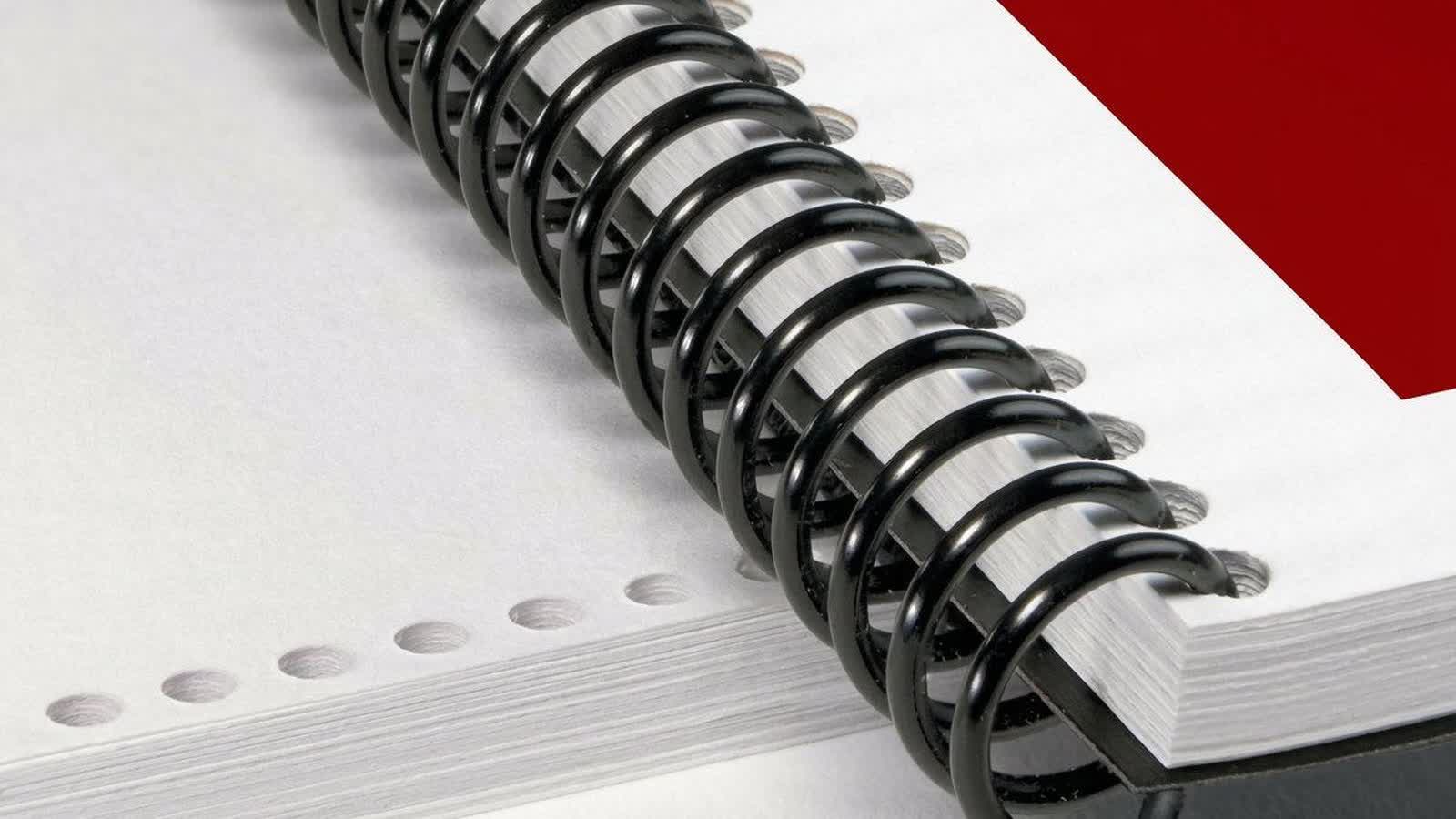 A plastic spiral binding coil