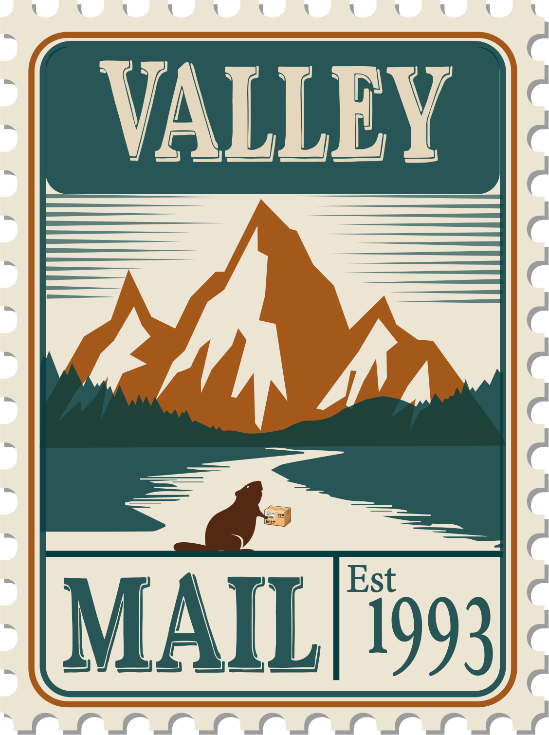 Valley Mail postage stamp, established 1993